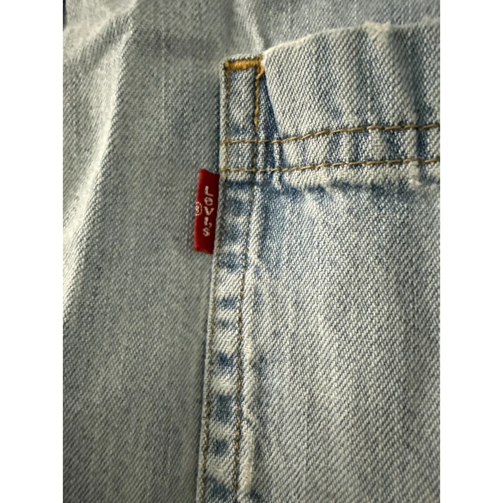 Levis Jeans Mens Large Light Wash Denim Button Down Long Sleeve Shirt RN 107487